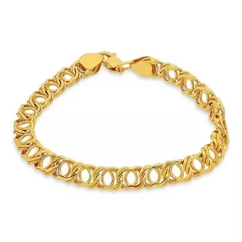 Браслет бисмарк из желтого золота 585 пробы, размер 20