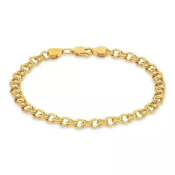 Браслет бисмарк из желтого золота 585 пробы, размер 22