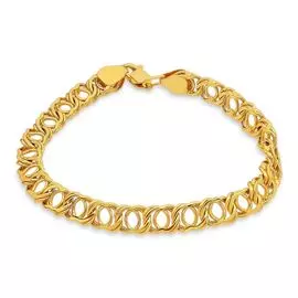 Браслет бисмарк из желтого золота 585 пробы, размер 22