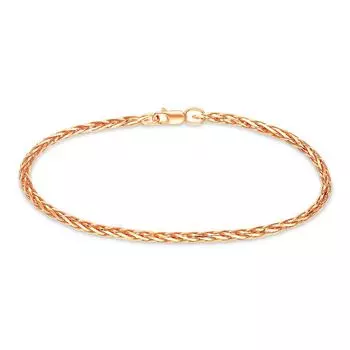 Браслет колос из красного золота 585 пробы, размер 17