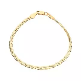 Браслет косичка из красного золота 585 пробы, размер 20