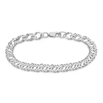 Браслет ромб из белого золота 585 пробы, размер 18