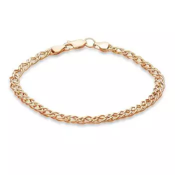 Браслет ромб из красного золота 375 пробы, размер 17