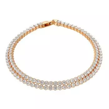 Браслет с фианитами из красного золота 585 пробы, размер 23