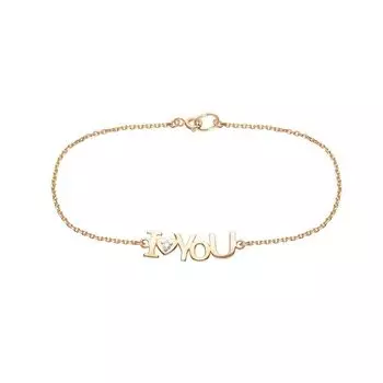 Браслет с фианитом из красного золота 585 пробы, размер 18