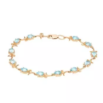 Браслет с топазами из красного золота 585 пробы, размер 19