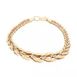 Браслет штампованный из красного золота 585 пробы, размер 18