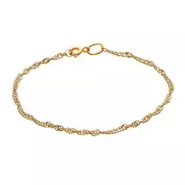 Браслет сингапур из красного золота 585 пробы, размер 16