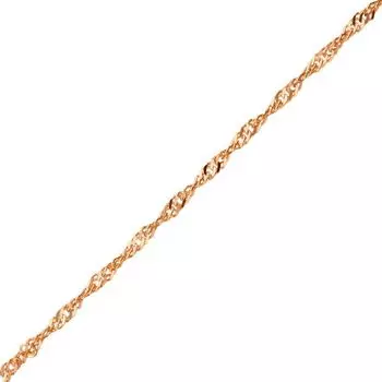 Браслет сингапур из красного золота 585 пробы, размер 17