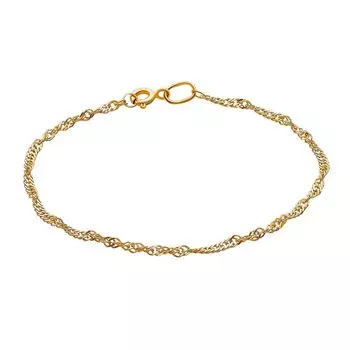 Браслет сингапур из красного золота 585 пробы, размер 17