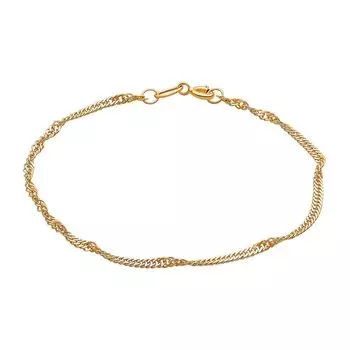 Браслет сингапур из красного золота 585 пробы, размер 17