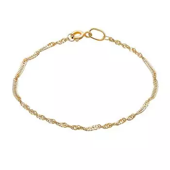 Браслет сингапур из красного золота 585 пробы, размер 19