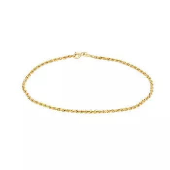 Браслет веревка из красного золота 585 пробы, размер 16