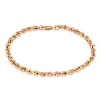 Браслет веревка из красного золота 585 пробы, размер 18