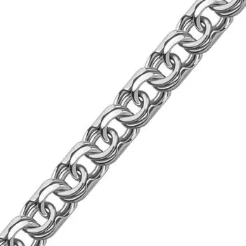 Цепь бисмарк из серебра 925 пробы, размер 60