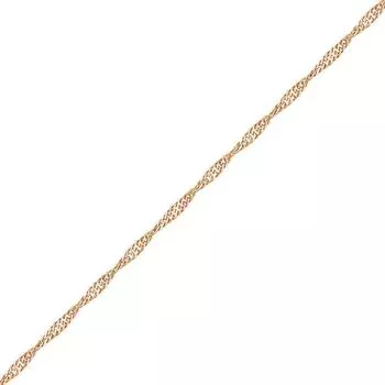 Цепь сингапур из красного золота 585 пробы, размер 55