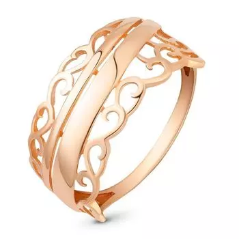 Кольцо из красного золота 585 пробы, размер 17.5