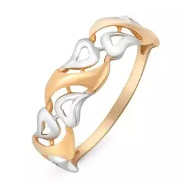 Кольцо из красного золота 585 пробы, размер 17.5