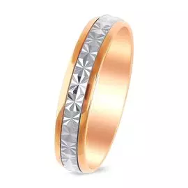 Кольцо обручальное из комбинированного золота 585 пробы, размер 20.5