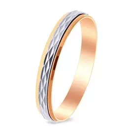 Кольцо обручальное из комбинированного золота 585 пробы, размер 20.5