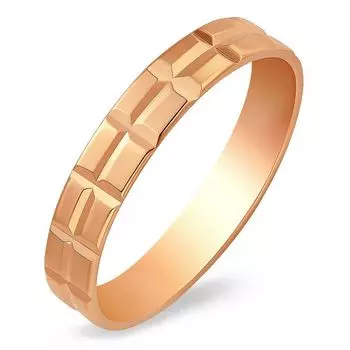 Кольцо обручальное из красного золота 585 пробы, размер 22.5