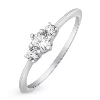 Кольцо с бриллиантами из белого золота 585 пробы, размер 15