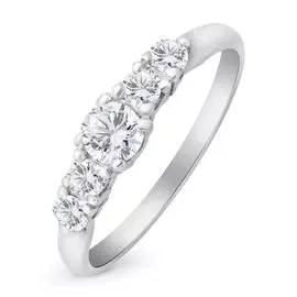 Кольцо с бриллиантами из белого золота 585 пробы, размер 17