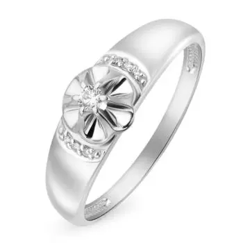 Кольцо с бриллиантами из белого золота 585 пробы, размер 20