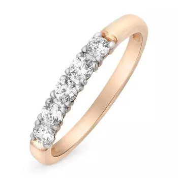 Кольцо с бриллиантами из красного золота 585 пробы, размер 15