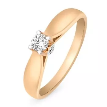 Кольцо с бриллиантами из красного золота 585 пробы, размер 15.5