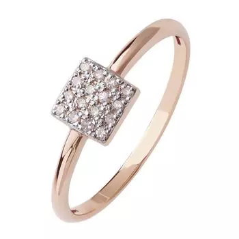 Кольцо с бриллиантами из красного золота 585 пробы, размер 16.5