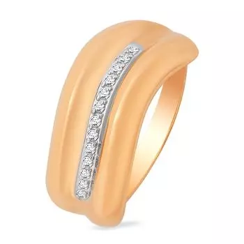 Кольцо с бриллиантами из красного золота 585 пробы, размер 17