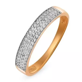 Кольцо с бриллиантами из красного золота 585 пробы, размер 18