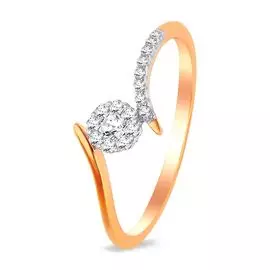 Кольцо с бриллиантами из красного золота 585 пробы, размер 18.5