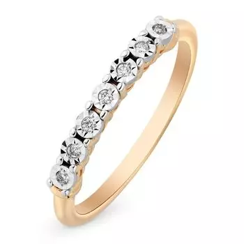 Кольцо с бриллиантами из красного золота 585 пробы, размер 19