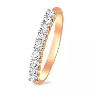 Кольцо с бриллиантами из красного золота 585 пробы, размер 19