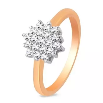 Кольцо с фианитами из красного золота 585 пробы, размер 16