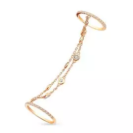 Кольцо с фианитами из красного золота 585 пробы, размер 17