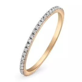 Кольцо с фианитами из красного золота 585 пробы, размер 18