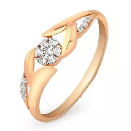 Кольцо с фианитами из красного золота 585 пробы, размер 18.5