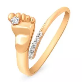 Кольцо с фианитами из красного золота 585 пробы, размер 19