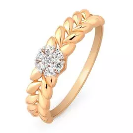 Кольцо с фианитами из красного золота 585 пробы, размер 19