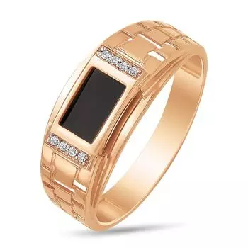 Кольцо с фианитами из красного золота 585 пробы, размер 20