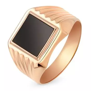 Кольцо с фианитом из красного золота 585 пробы, размер 20.5