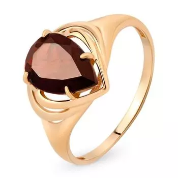 Кольцо с гранатом из красного золота 585 пробы, размер 20