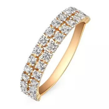 Кольцо с кристаллами cваровски из красного золота 585 пробы, размер 17