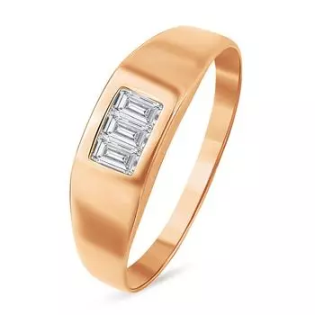 Кольцо с кристаллами cваровски из красного золота 585 пробы, размер 19.5