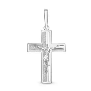 Крестик из белого золота 585 пробы