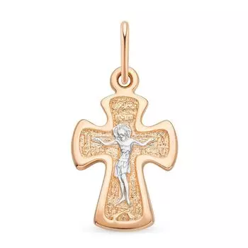 Крестик из красного золота 375 пробы