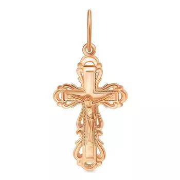 Крестик из красного золота 585 пробы